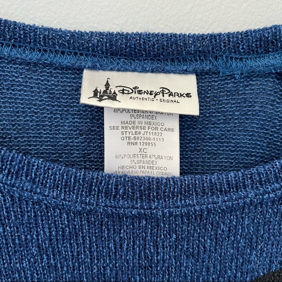 Disney Parks Mickey Mouse Pullover Knit Sweater Womens XS Blue Crew Neck - Picture 4 of 8
